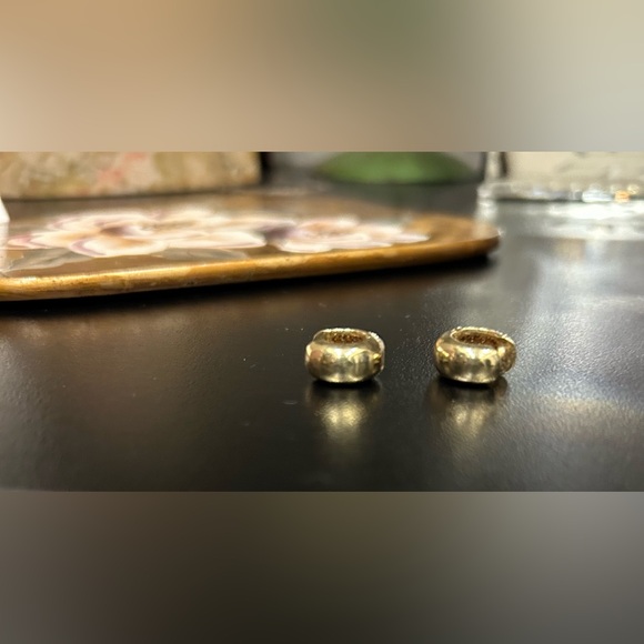 18 Karat Gold and Pave Diamond Huggie Earrings - Picture 4 of 13